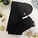 3PCS Winter Beanie Hat Scarf Touchscreen Gloves Set for Men and Women, Knitted Fleece Lined Hats Thermal Gloves Long Scarf(Black)