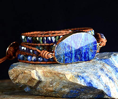 Image of Boho Wrap Bracelet for Women, Handmade Natural Imperial Jasper Multi-Layer Stone Beaded Bracelet, Bohemian Healing Crystal Stone Jewelry Gifts