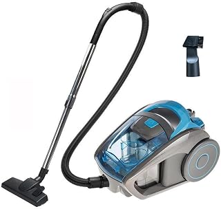 Aspiradora cilíndrica sin bolsa, potencia ciclónica de 2500 W, capacidad de 1,5 L con filtro HEPA, bajo ruido, incluye manguera extensible de 1 m, ideal para suelos de madera dura y pelo de mascotas