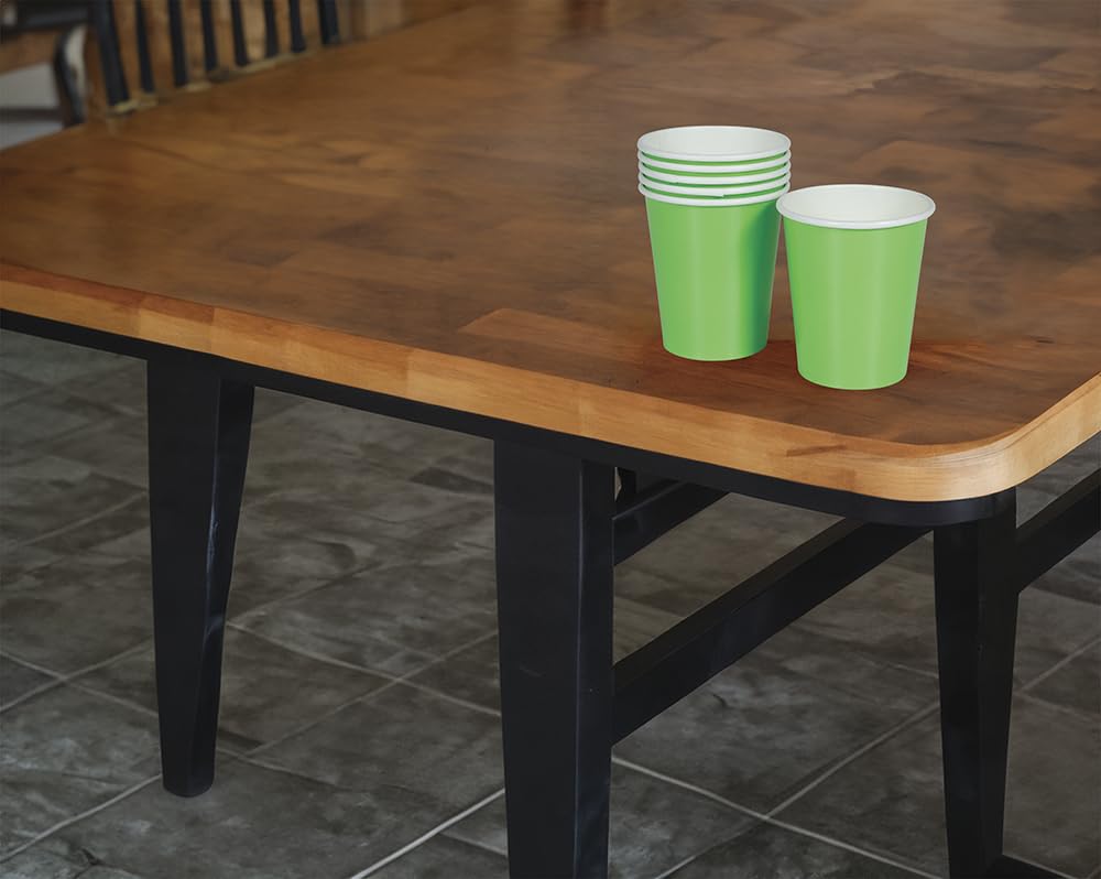 FIESTAS GUIRCA | 6 Disposable Cups (8.5 oz) (3.5 in) - Table Decoration for Parties and Graduations - Ideal for Summer Celebrations and Tropical Events - Green