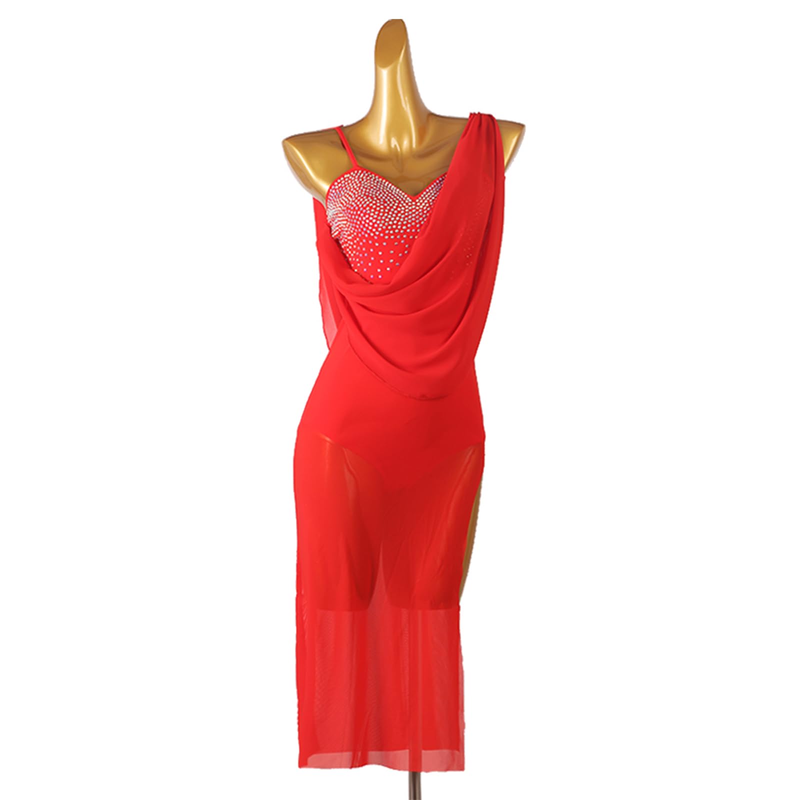 Damen Lyrisch Tanzkleid Ballettkleid Ärmellos Pailletten Trikot Mit Wickelrock Modern Contemporary Tanzkostüme Bühnenanzug