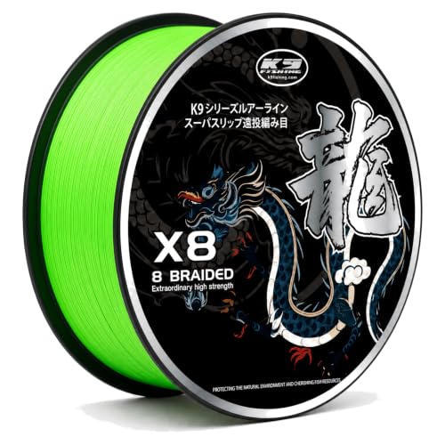 K9 X8 JDM Silk Braided Fishing Line 150yd 25lb Neon Green