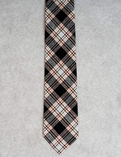 Image of Cotton Skinny Ties for Men, Plaid and Striped Slim Neckties