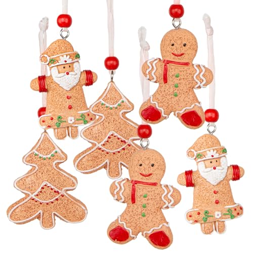 Logbuch-Verlag 6 Weihnachtsanhänger rot in Lebkuchen-Optik...