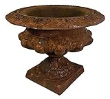 zeitzone Französische Vase Gusseisen Groß Pflanztopf Schwer Edelrost Antik-Stil