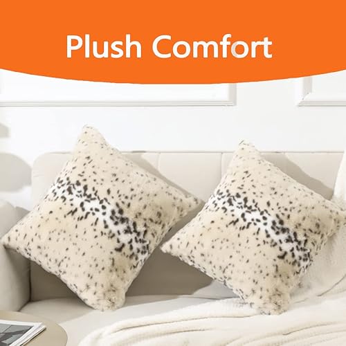 Miniatura 3 de Funda de almohada de piel sintética con estampado de leopardo de nieve, guepardo, suave, safari, piel salvaje, súper acogedora, para sofá, hogar, 18