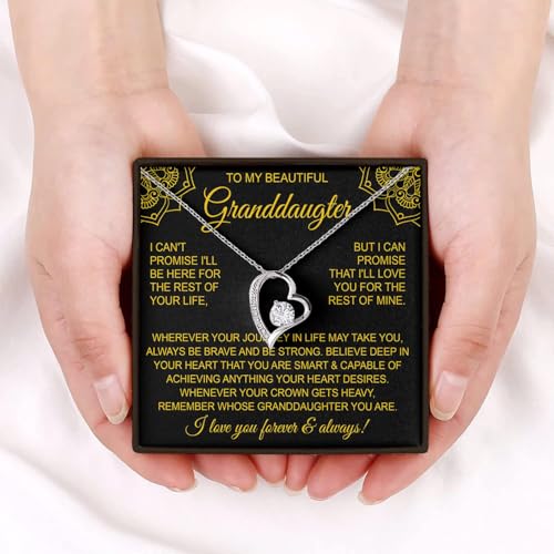 Granddaughter Necklace Gift from Grandma or Grandpa for Christmas Birthday or Special Occasion A Heartfelt Jewelry Keepsake to Show Your Everlasting Love and Support4