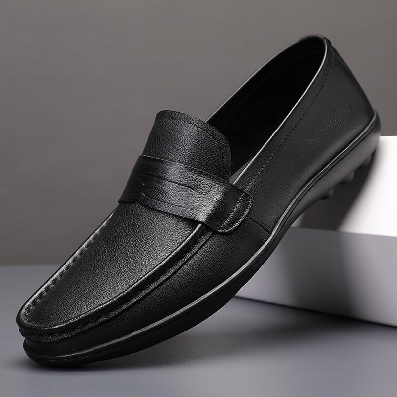 Men's Casual Loafers Slip On Genuine Leather Shoes Male Lightweight Driving Shoes Moccasins Classic Loafer Flats Boat Shoes Outdoor Walking Shoes2