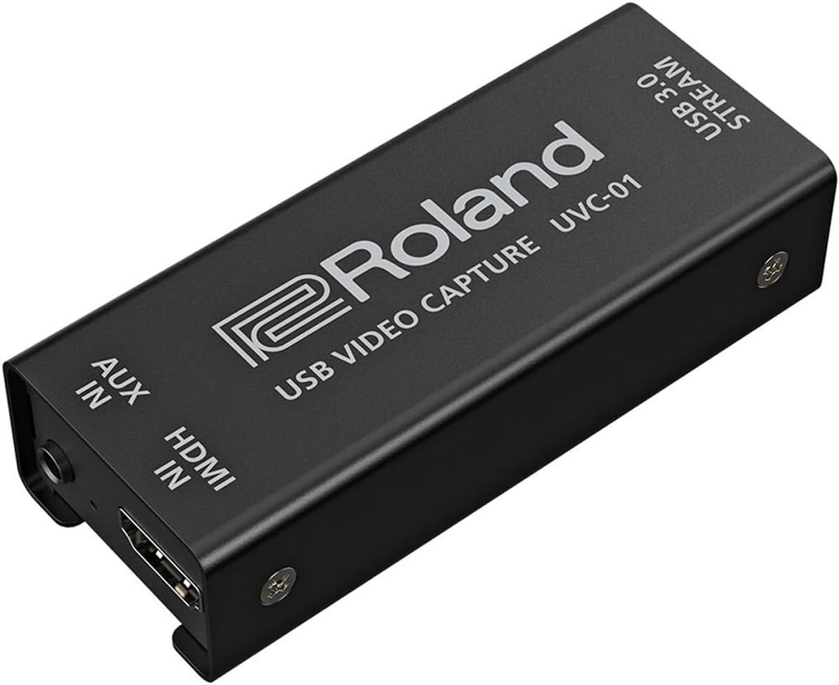 Roland UVC-01 USB Video Capture | Plug-and-Play for Flawless Recordings & Livestreams | HDMI to USB 3.0 Video Encoder | Uncompressed 1080p HD at 60 FPS | Webcam Operation for Mac & Windows