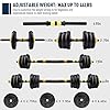 zybeauty-Adjustable-Dumbbells-44Lbs20kg-Weight-Set-Dumbbells-to-Barbells-with-Connecting-Rod-Non-Slip-Handles-Home-Gym-Equipment-for-Men-and-Women-Workout-Exercise-Training zybeauty Adjustable Dumbbells Weight Set 44LBS(20KG),Weights Dumbbells Set with Connecting Rod can be Used as Barbells,Free Weights 2-in-1 Set,Home Fitness Gym Workout Equipment for Men and Women