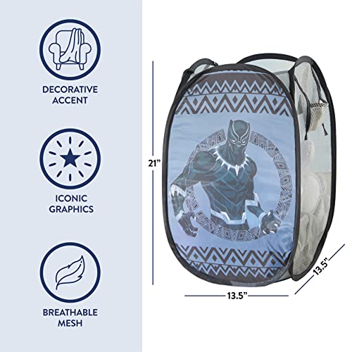 Image of Idea Nuova Marvel Black Panther Pop Up Hamper with Durable Carry Handles, 21'' H x 13.5'' W X 13.5'' L