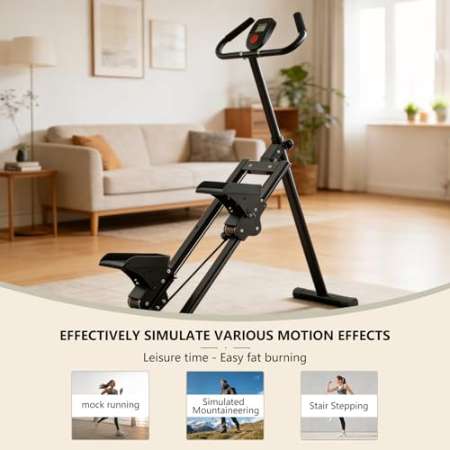 Foldable Stair Stepper for Home Gym, Adjustable Resistance Mini Stepper with Non-Slip Pedals, 300lb Capacity Quiet Climber Cardio Equipment,Compact Exercise Step Machine
