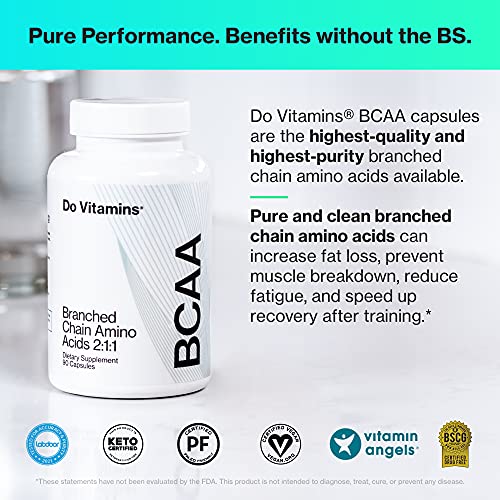Do Vitamins BCAA90 Branched Chain Amino Acids (Bcaa) Capsules, Vegan Ajipure Bcaas, #1 On Labdoor, 2:1:1, 2100 Mg, Amino Acids Supplement thumb #2