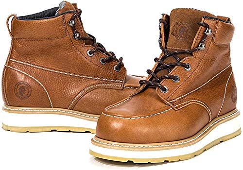 ROCKROOSTER Work Boots for Men, Soft Toe Waterproof Safety Working Shoes (AP808-soft, 10.5-BRN)