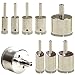 LOT 9 Pcs SET Diamond Hole Saw Drill Bit Set 10mm - 50mm Granite Glass Tile - Tools 9 Piece Diamond Dust Hole SAW Drill BIT for Ceramic Tile Marble Rock Porcelain