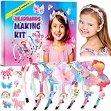 Pourbibi Unicorn Headband Making Kit for Girls Age 3+, Creative Craft Kits for Kids, DIY Hairbands & Hair Accessories Toys Set - Birthday Presents for Girls Age 3-8 Years Old,Easter Gifts for Kids