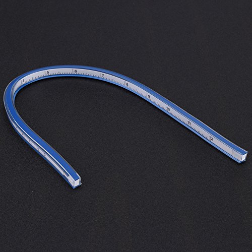 Flexible Curve Ruler Plastic Blue White Curve Flex Design Ruler for Engineering Drawing, Design Graphics, 12 Inch, 24 Inch Optional(12inch) - Image 7
