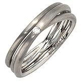 Diamantfarbe: W (Wesselton) - Weiß | Diamant Reinheit: SI - wenige sehr kleine, mit bloßem Auge nicht erkennbare natürliche Einschlüsse | Breite ca. 5 mm | Tiefe ca. 4 mm | Gewicht ca. 8,9 Gramm