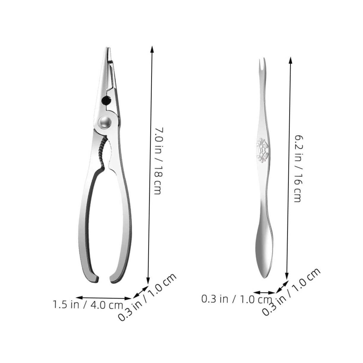 PRETYZOOM 5 Sätze Teiliges Seafood Tools Set Robustes Krabbenscheren und Lobsterbesteck Crab Claw Cracker und Seafood Forks Langlebig Rostfrei für Öffnen von Meeresfrüchten