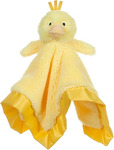 Apricot Lamb Manta de seguridad de pato con diseño de animales de peluche, manta de personaje para guardería, de lujo, para acurrucarse, para bebé,