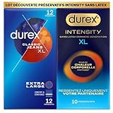 PLUS DE CHALEUR CORPORELLE PARTAGÉE* – Les préservatifs révolutionnaires Durex Intensity XL sans latex sont fabriqués à partir de nitrile, une matière qui épouse parfaitement la forme du pénis et qui permet de ressentir plus de chaleur corporelle qu'avec du latex​