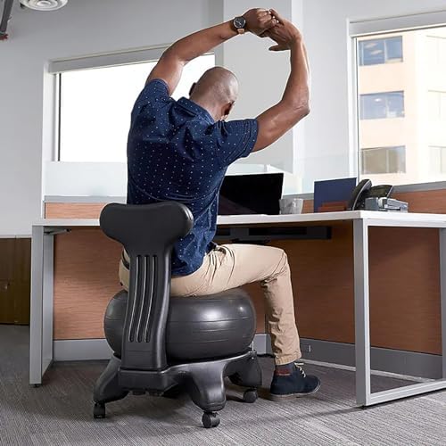 Fitness Ball Chair - Ergonomic Stool for Home/Gym - Supports Better Posture and Comfort for Adults & Pregnant Women