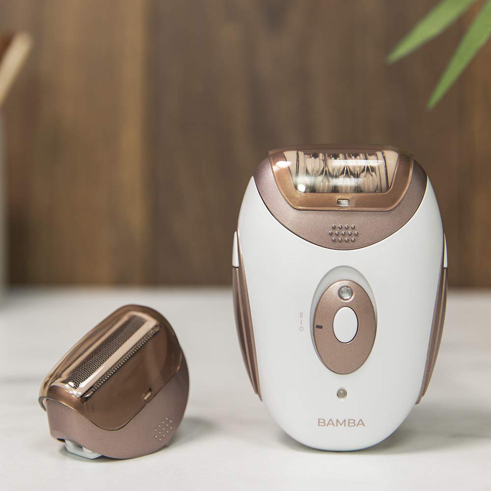 Cecotec Depiladora de Arranque Inalámbrica Bamba SkinCare Depil-action. Batería de Litio, Autonomía 40 mins, Waterproof, Cabezales Intercambiables, 2 Ajustes de Velocidad, Modo con Cable
