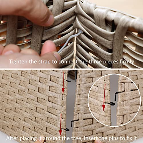 Blissun Christmas Tree Ring, Christmas Tree Collar Basket, Plastic Rattan Christmas Tree Collar, Christmas Tree Skirt For Artificial Christmas Trees Decoration, Grey #TOP2