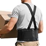Working Lumbar Lower Back Brace Support Belt with Adjustable Straps - Back Pain Relief, Injury Recovery, Heavy Lifting Support, Back Brace with Suspenders