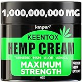 Hemp Pain Relief Cream - 65 000MG - Relieves Muscle, Joint Pain, Lower Back Pain, Knees, and Fingers - Inflammation - Hemp Extract Remedy - Hemp Oil with MSM - EMU Oil - Arnica - Turmeric Made in USA