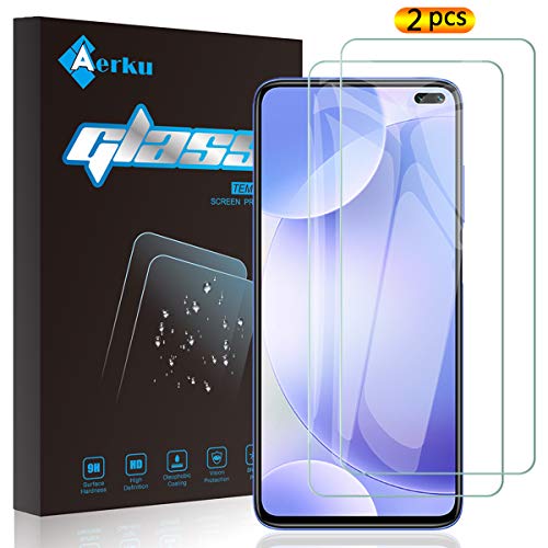 Aerku Protector de Pantalla para Xiaomi Redmi K30 / Poco X2 [2 Piezas], Alta Sensibilidad 2.5D[Sin Burbujas] Cristal Templado Protector de Pantalla para Pocophone X2 [Transparente]