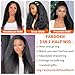Fardoen Kinky Straight Half Wig Human Hair 250 Density Yaki Straight Half Wig Headband Wig Human Hair Glueless Wigs Wear And Go Drawstring Seamless Flip Beginner Friendly Wigs for Black Women 16 Inch