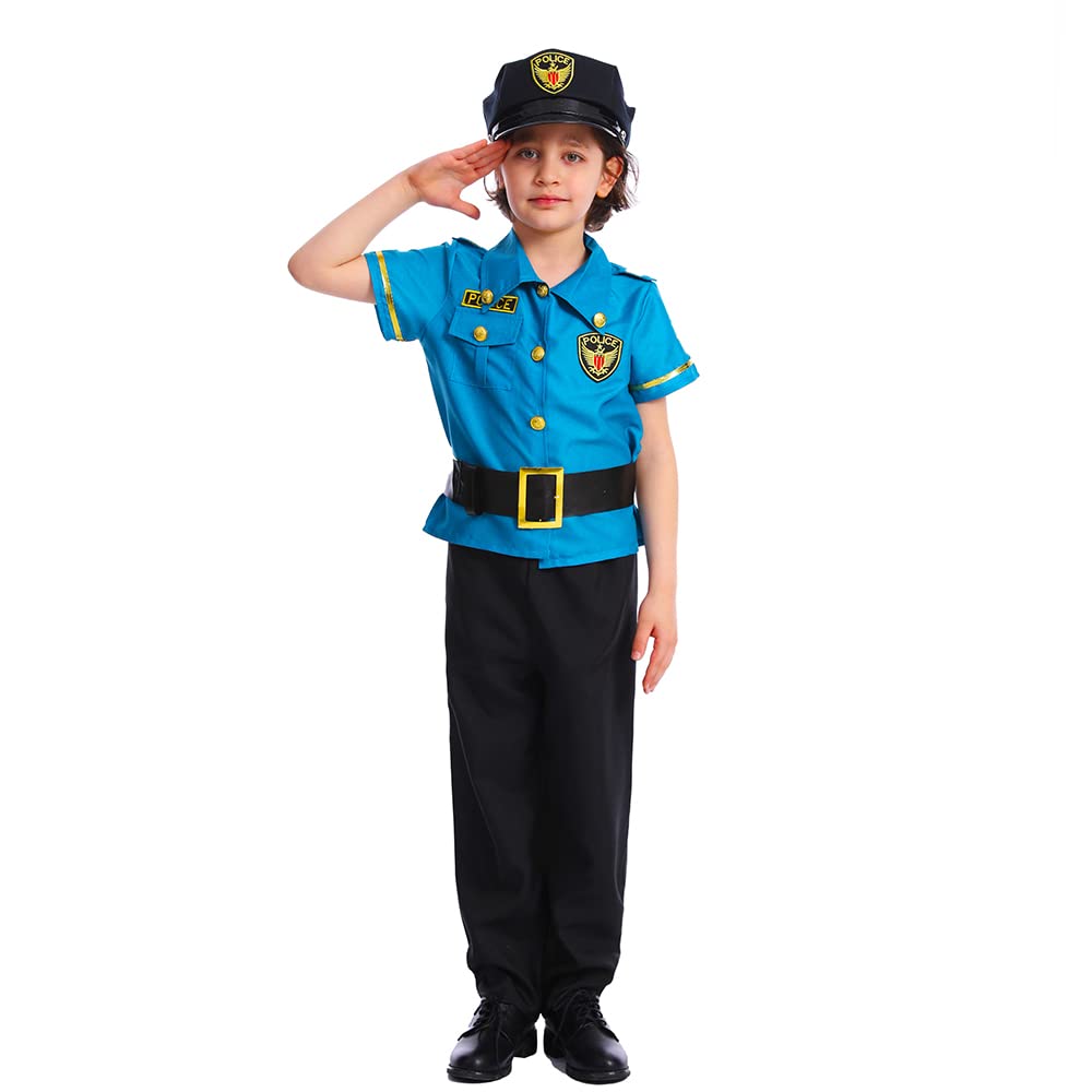 DSplay Boys Police Officer Costume for Kids Halloween Police Outfits
