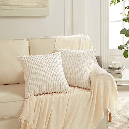 Fancy Homi 4 Packs Decorative Throw Pillow Covers for Living Room Couch Bed, Modern Farmhouse Boho Home Décor Accent Cushion Case, 16" x 16", Neutral by Fancy Homi - Image 6