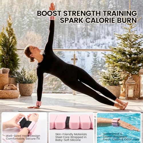 Image of Silicone Wrist & Ankle Weights | Wearable weights for yoga & toning. 0.5lb or 1lb per wrist. Sweat-resistant, adjustable fit with solid steel core.