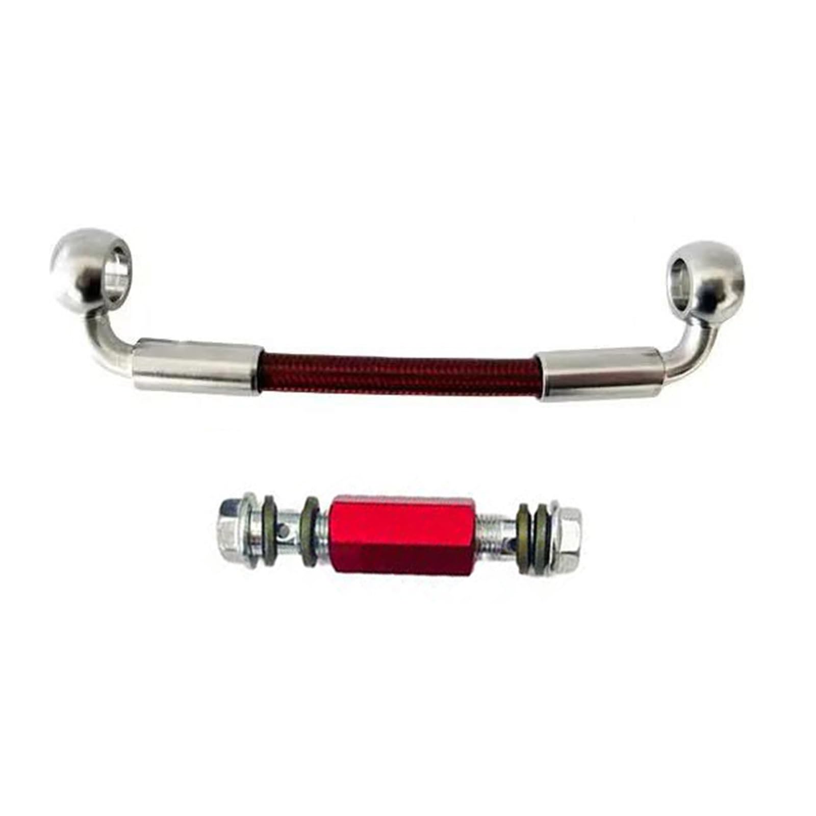 Hydraulic Brake Hose Motorcycle M10 AN3 Hydraulic Clutch Brake Hose Connecting Rod Oil Pipe 2 Way Adapter Screw 90°-90° Accessories(300cm)
