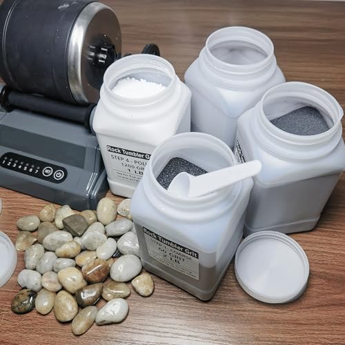 6 pounds rock tumbler refill grit media kit abrasive tumbling kit for stone polisher - compatible with any brand rock tumbler