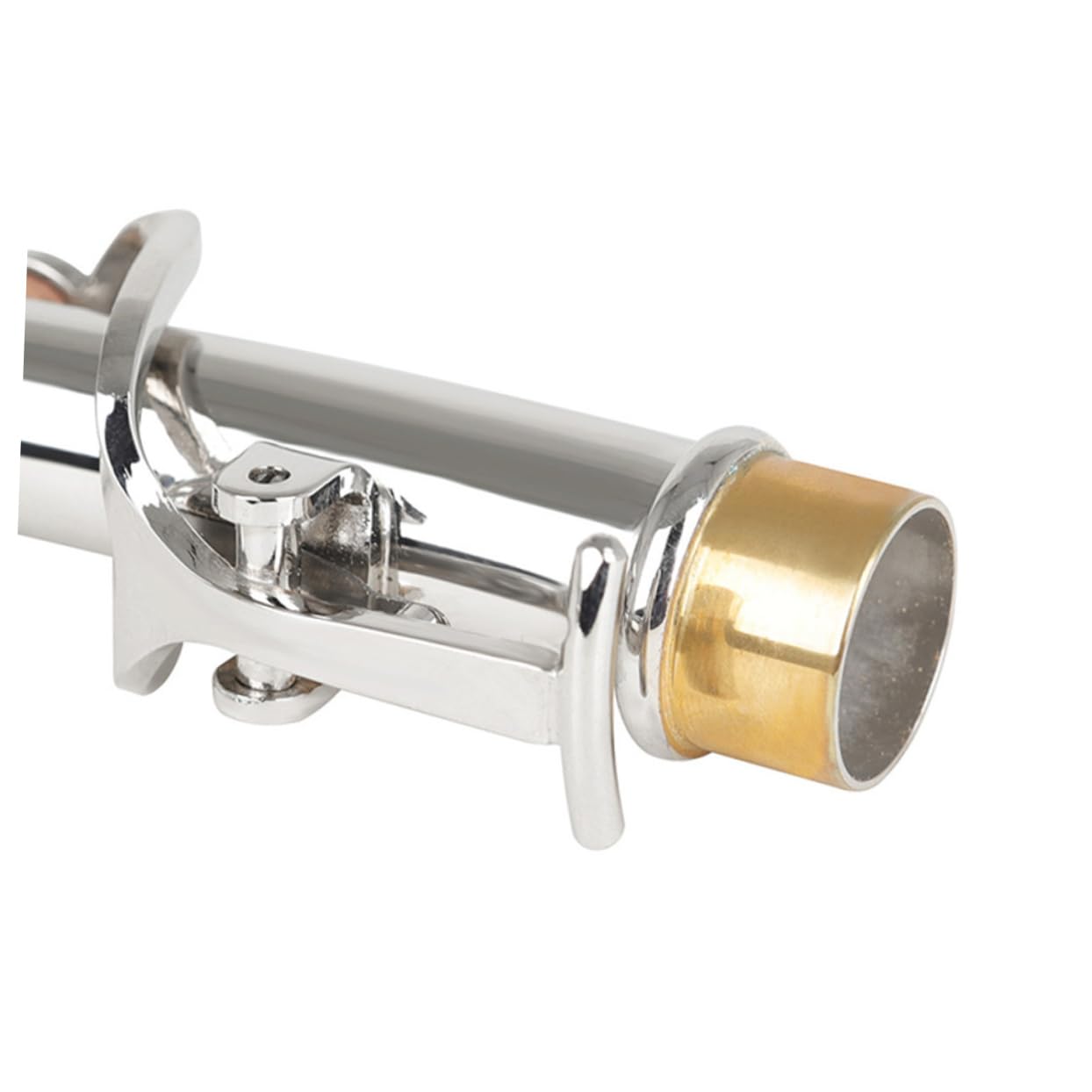 Set Sax Soprano 2 Pezzi Collo Dritto e Curvo, Argento | Rame e Sughero, Superficie Liscia senza Bave, per Studenti e Insegnanti, Uso Musicale