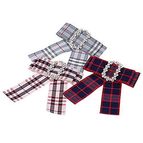 ZhuoYao Pre-Tied Bow Tie Ribbon brooches Neck Shirt Tie Collar Cravat Brooch Pin