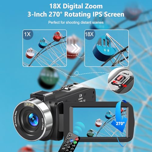 4K Video Camcorder with Microphone