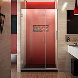 DreamLine Unidoor Plus 39 1/2 - 40 in. W x 72 in. H Frameless Hinged Shower Door in Brushed Nickel,