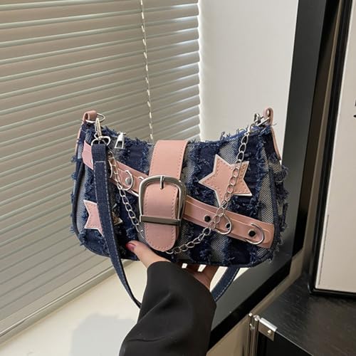 Aesthetic Evening Purse Stylish Underarm Bag With Star Designs Fashion Crossbody Bags Travel Work Handbag For Women Studded D4