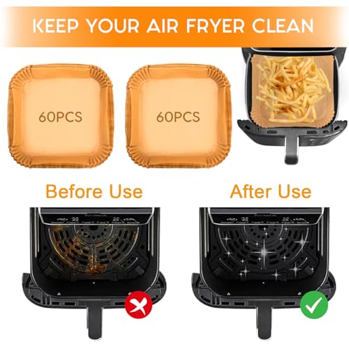 120 Stück Backpapier für HeißLuftfritteuse Cosori Turbo Tower Pro Smart 10,8L , Airfryer Backpapier für Cosori Turbo Tower Pro 10,8L, Back-papier HeißLuftfritteuse für Cosori Tur-bo Tower Air Fryer