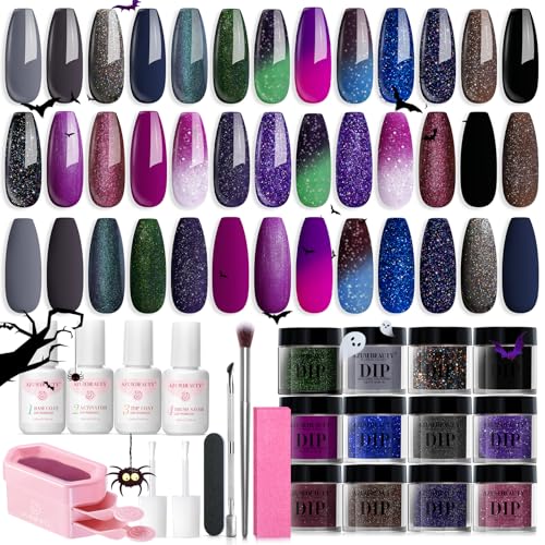 AZUREBEAUTY Dip Powder Nail Kit Starter Color Changing Glitter 20