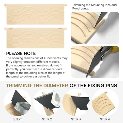 Image of 4-Pack Dryer Vent Cover Replacement with Enhanced Rippled Design - Premium Plastic Polymer Dryer Exhaust Vent Cover Replacements, Weather Resistant Exterior Dryer Vent Flap Replacement (Beige)