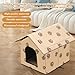 Katzenhaus Draußen Winterfest Wasserdicht Katzenhöhle: WIYETY 40x35x38cm Faltbare Hundehöhle für Kleine Hunde und Katzen, Warm Waschbar Tierheim für Streuner