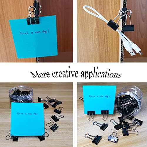 FZGUSYAF 50PCS Foldback Clips 19MM Black Paper Clamps Binder