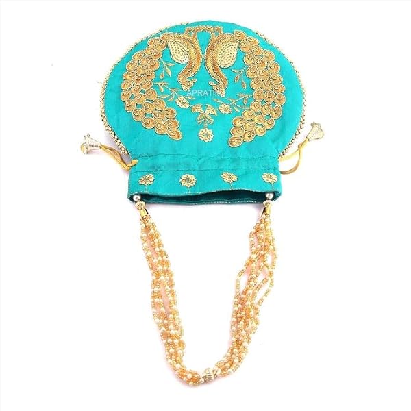 ZIKWOR Rajasthani Style Royal Clutch Matka Designer Potli handbags for Women and Girls wedding party and Return gift potli(pack of 2) - Image 3
