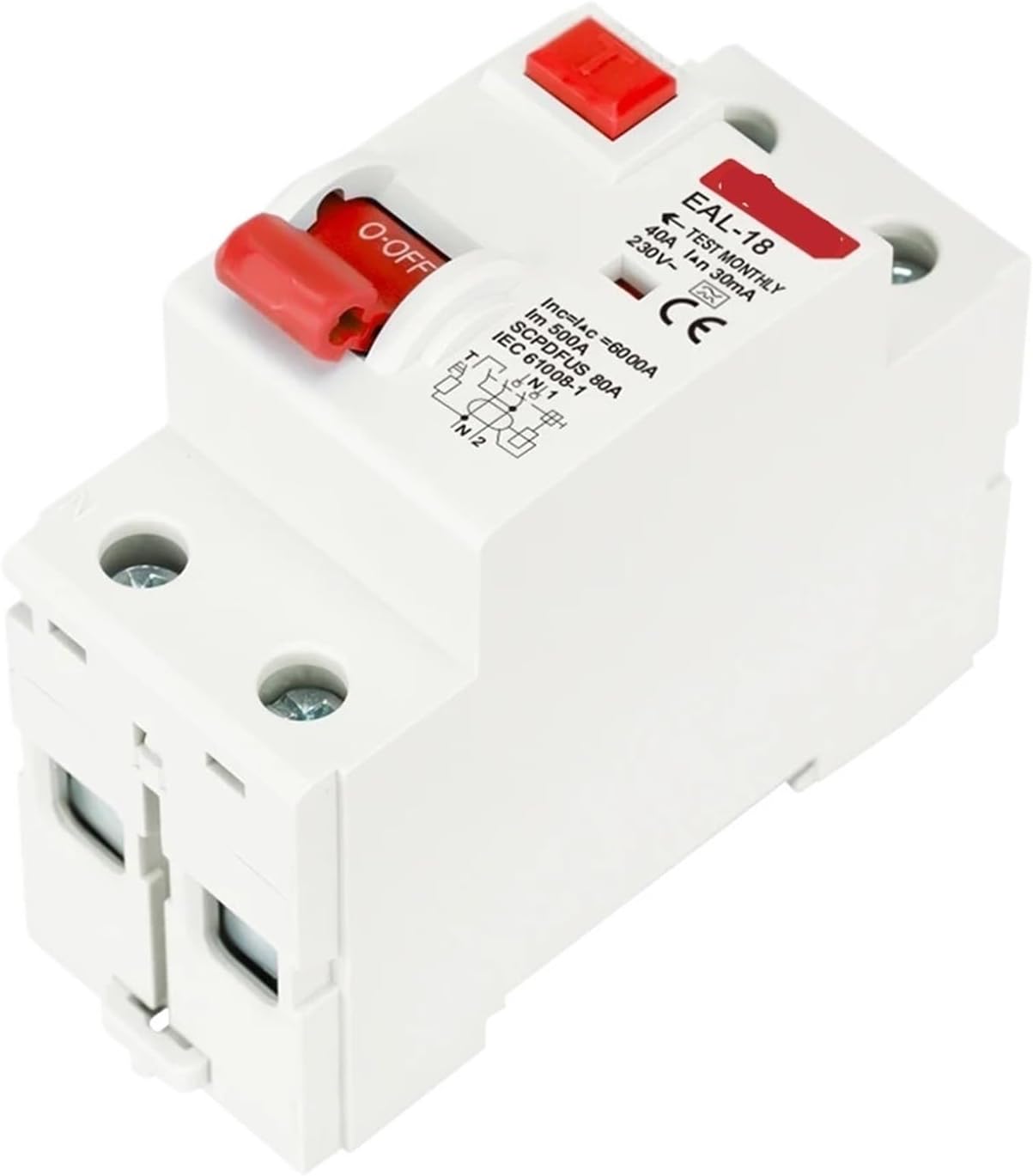 1PCS 2/4P 10/30/100/300mA Type AC A RCCB RCD ELCB Electromagnetic Residual Current Circuit Breaker Differential Breaker Safety Switch(AC Type,4P_100MA_6A)