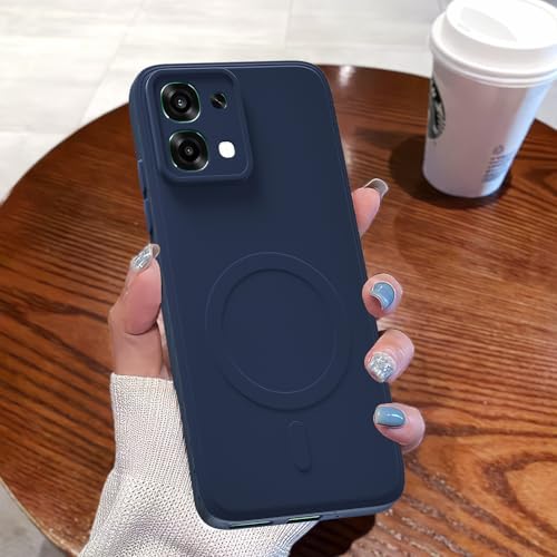 Image of Pikkme Back Cover for Oppo F31 5G / Oppo F33 5G Soft Matte Silicone Mag-Safe Design (Mag-Safe Not Support) Camera Protection | Slim Fit Bumper Cover (Blue)
